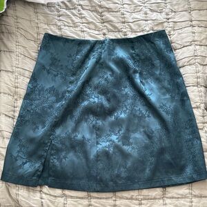 Elegant Floral Teal Skirt